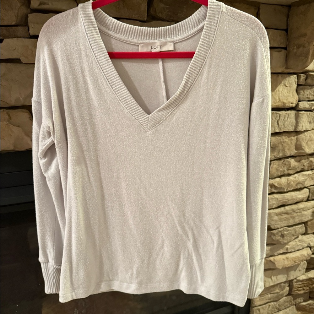 LOFT Light Blue V-Neck Sweater